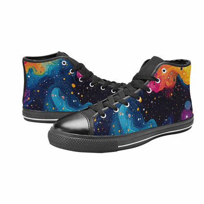 MEN'S Galaxy Art - High Top Canvas Vibrant Chaos Custom Shoes