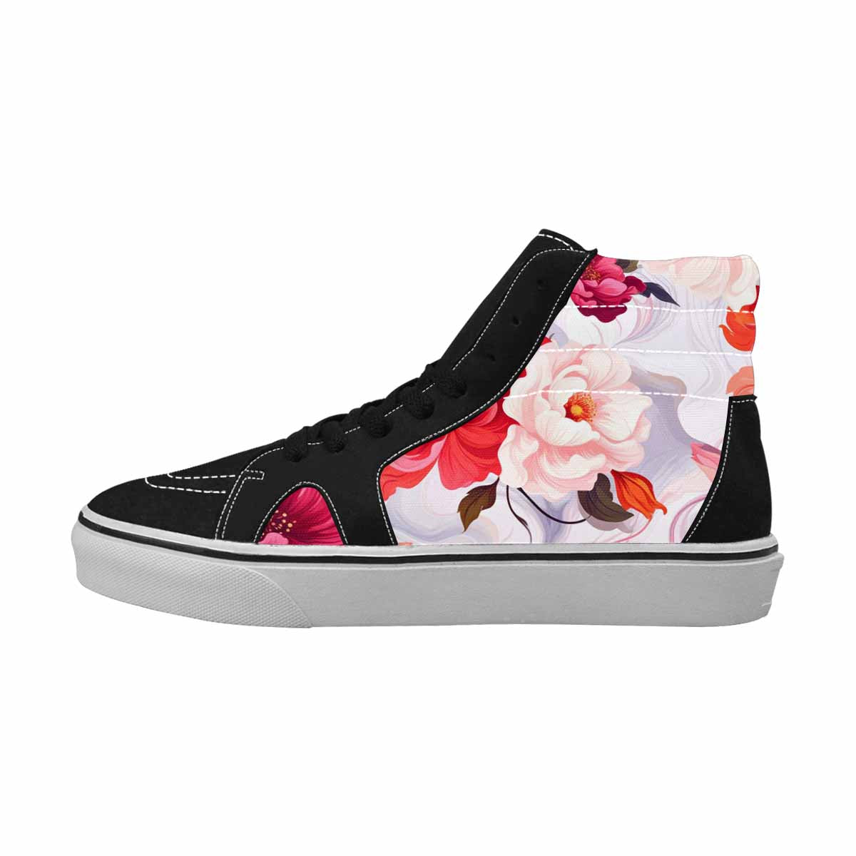 WOMEN'S Marble Floral High Top Canvas Cottagecore Sneakers
