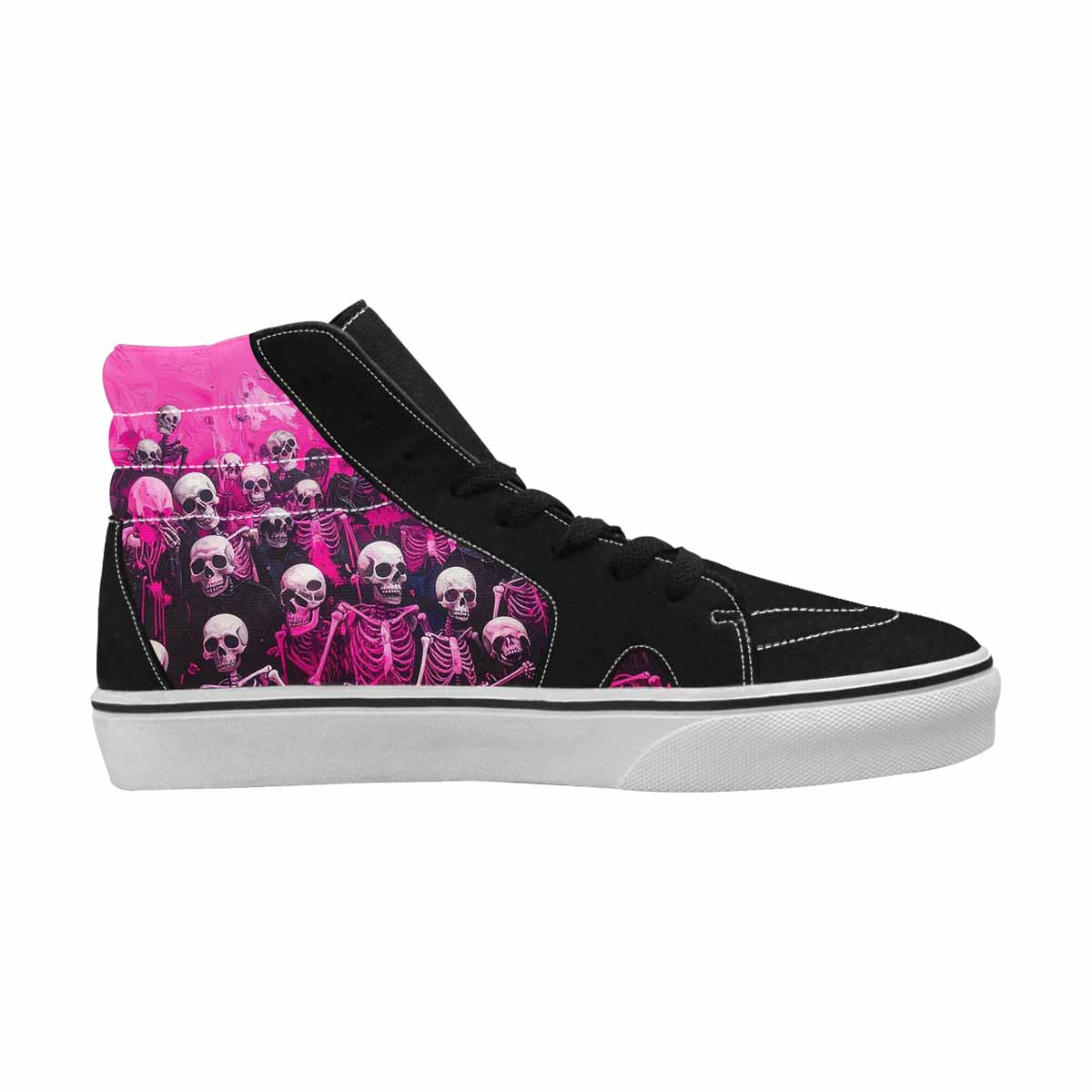 MEN'S Skeletons  Neon Pink High Top Canvas Y2K Shoes