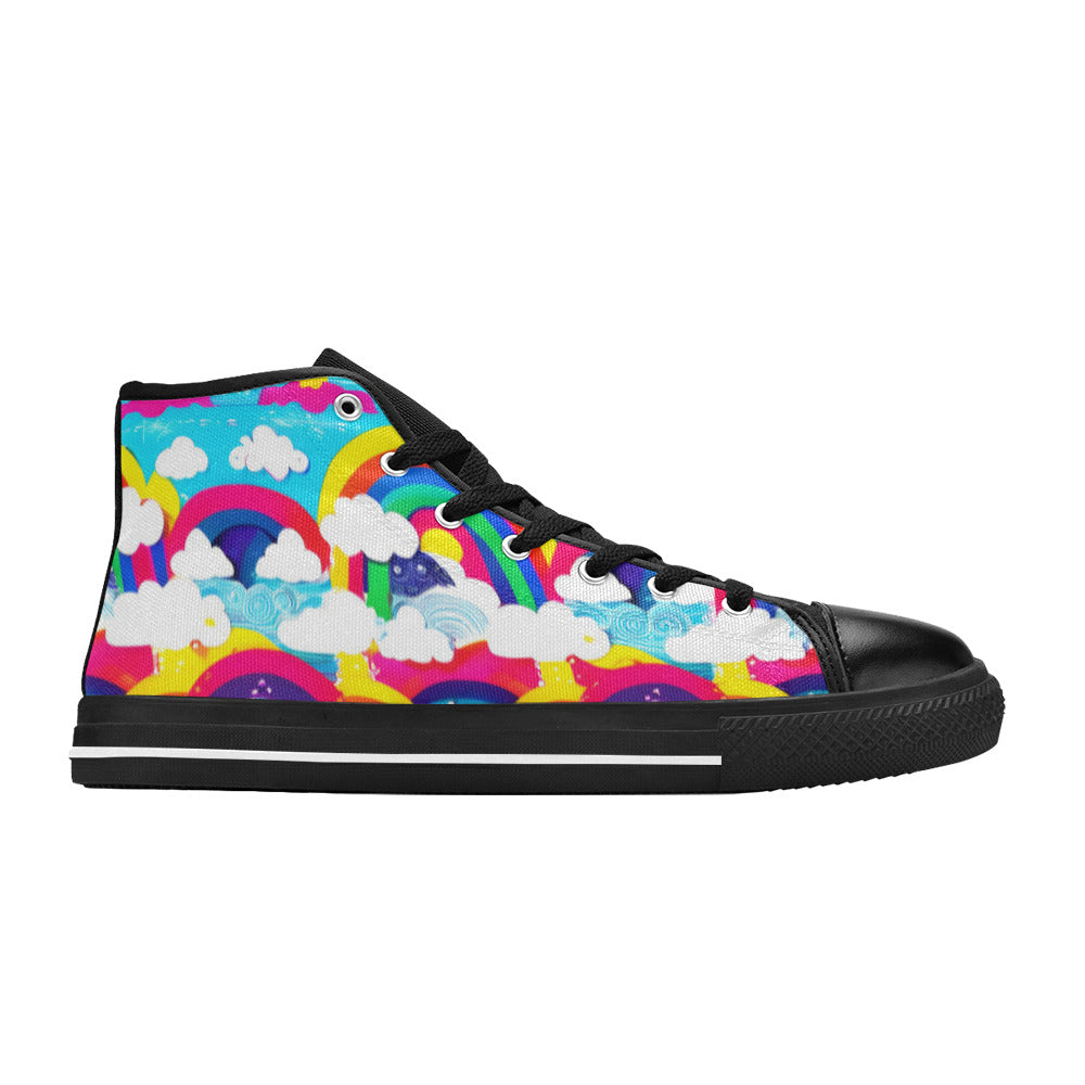 WOMEN'S Clouds Unicorns Art High Top Canvas Vibrant Chaos Shoes