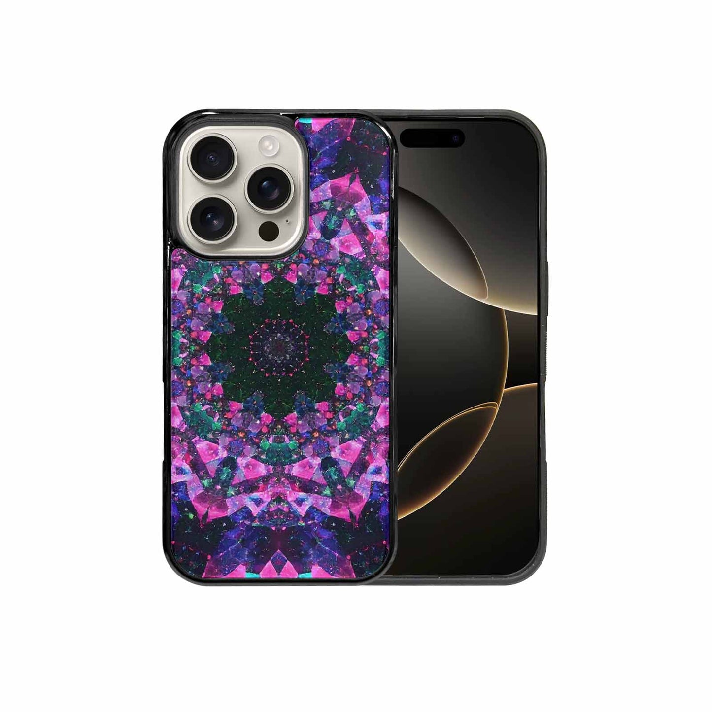 iPhone 16 Pro Case — Crystal Mandala Art Seamless Pattern Vibrant, Original Design Phone Case