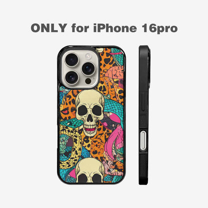 iPhone 16 Pro Case — Snake Print Skull Custom, Custom Print Case Cover