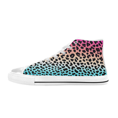 WOMEN'S Gradient Leopard Print High Top Canvas Aesthetic Shoes