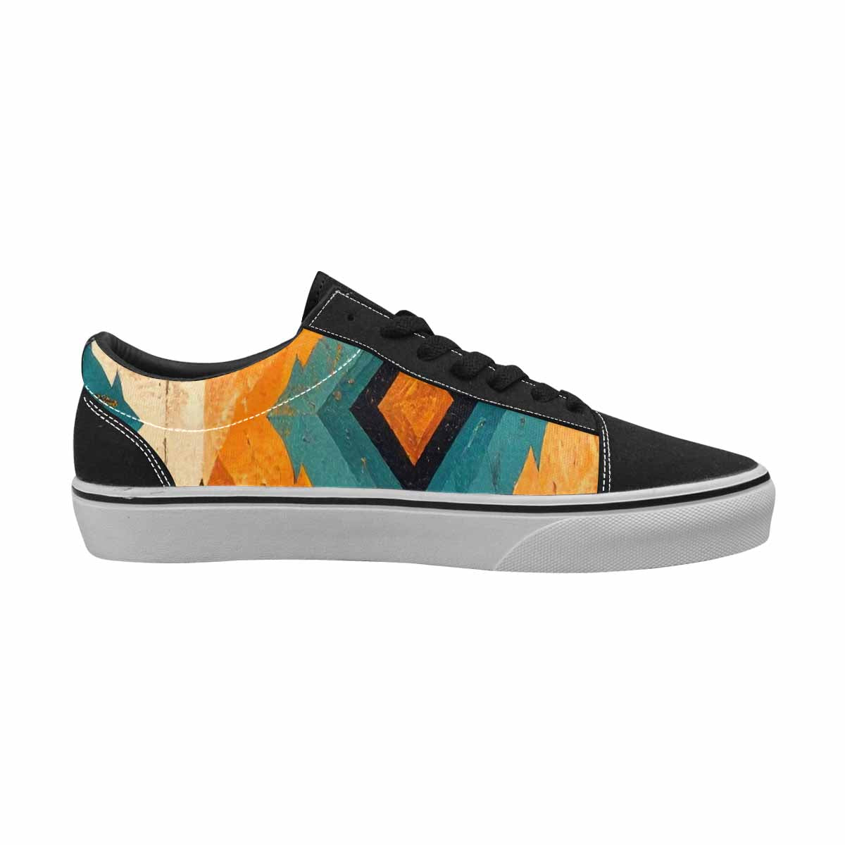 WOMEN'S Southwestern Geometric Diamond Canvas Lace-Up Dreamcore Sneakers