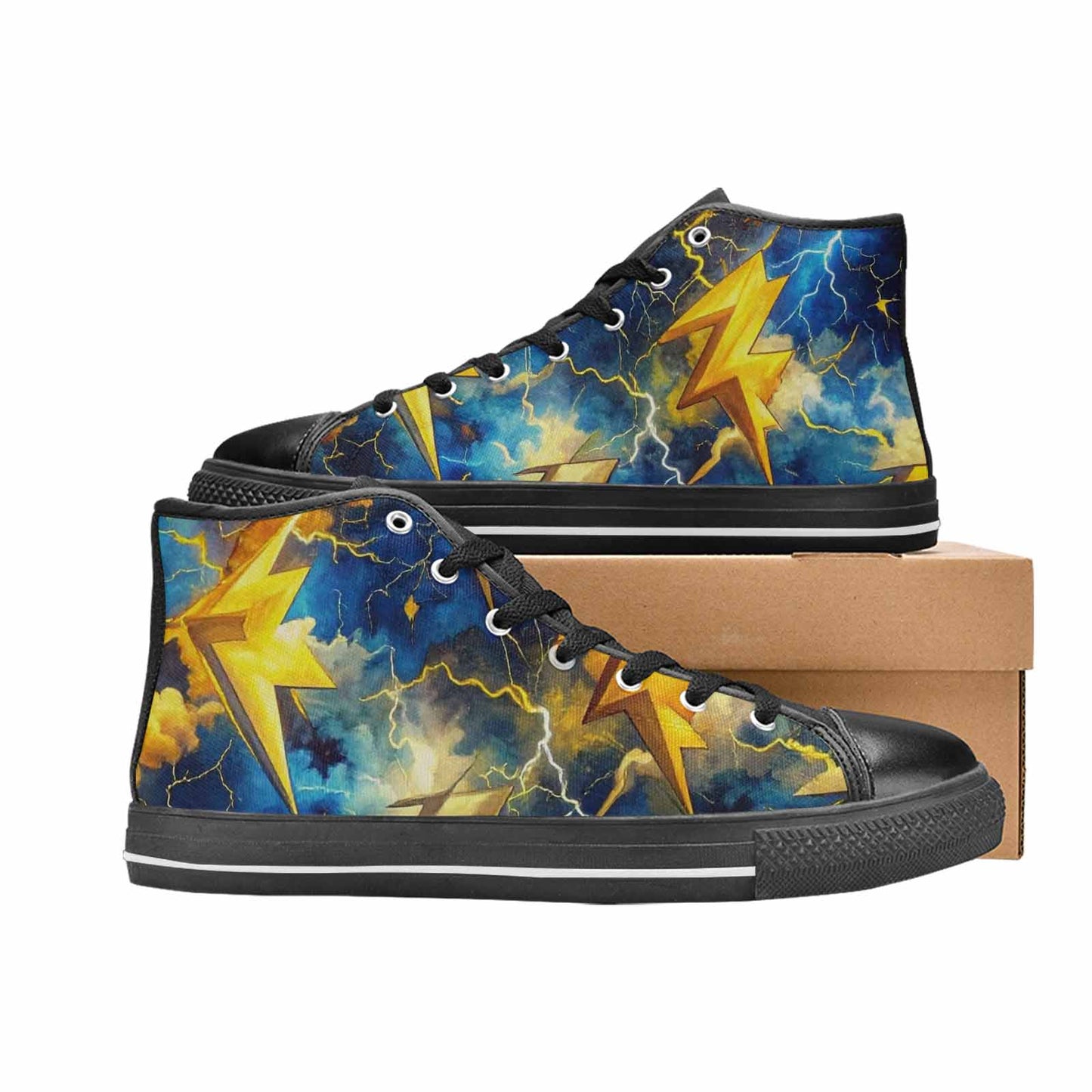 MEN'S Lightning Bolt High Top Canvas Y2K Shoes