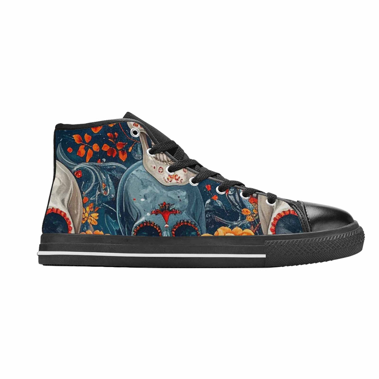 WOMEN'S Marble Skull High Top Canvas Aesthetic Shoes