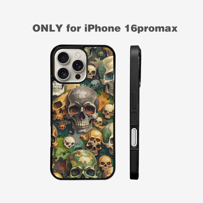 iPhone 16 Pro Max Case — Skulls Camoskulls Pattern Hu Avd, Custom Phone Case