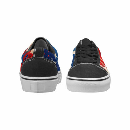 WOMEN'S Patriotic Stars Stripes Lace-Up Canvas Kaleidoscope Custom Sneakers