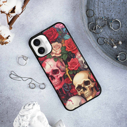iPhone 16 Plus Case — Skulls And Roses Skulls And Roses, Unique Phone Case Design
