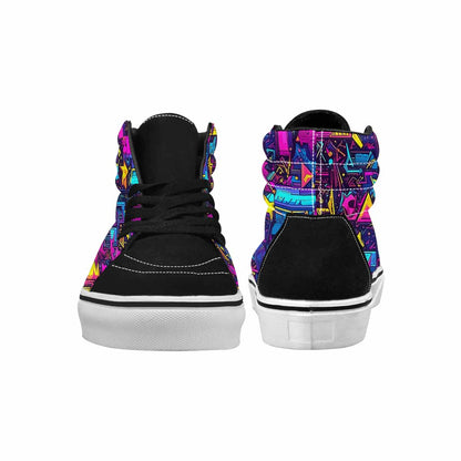MEN'S 80s Retro Motif High Top Canvas Aesthetic Custom Shoes