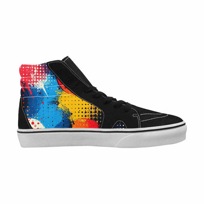 WOMEN'S Comic Book Halftone High Top Canvas Grunge Custom Shoes