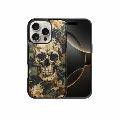 iPhone 16 Pro Case — Military Camo Skull Custom, Personalized Phone Case