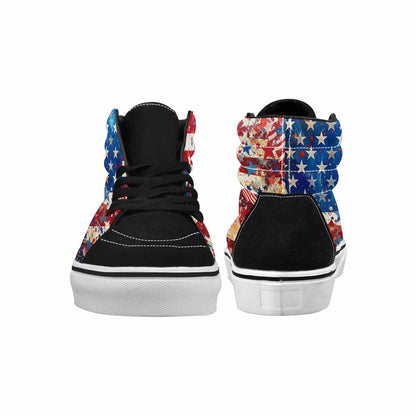 MEN'S Patriotic Stars Stripes High Top Canvas Kaleidoscope Custom Sneakers