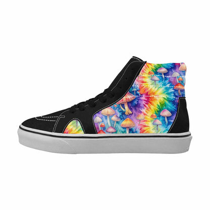 MEN'S Mushrooms  Tie Dye High Top Canvas Dark Academia Custom Sneakers