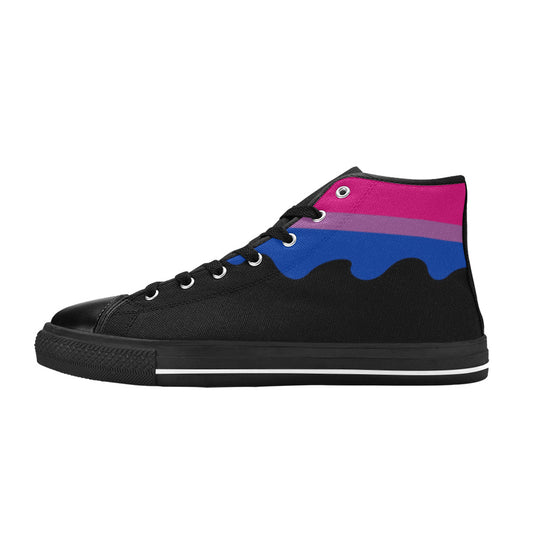 WOMEN'S Bi Flag 4 Pride LGBT High Top Canvas Custom Sneakers
