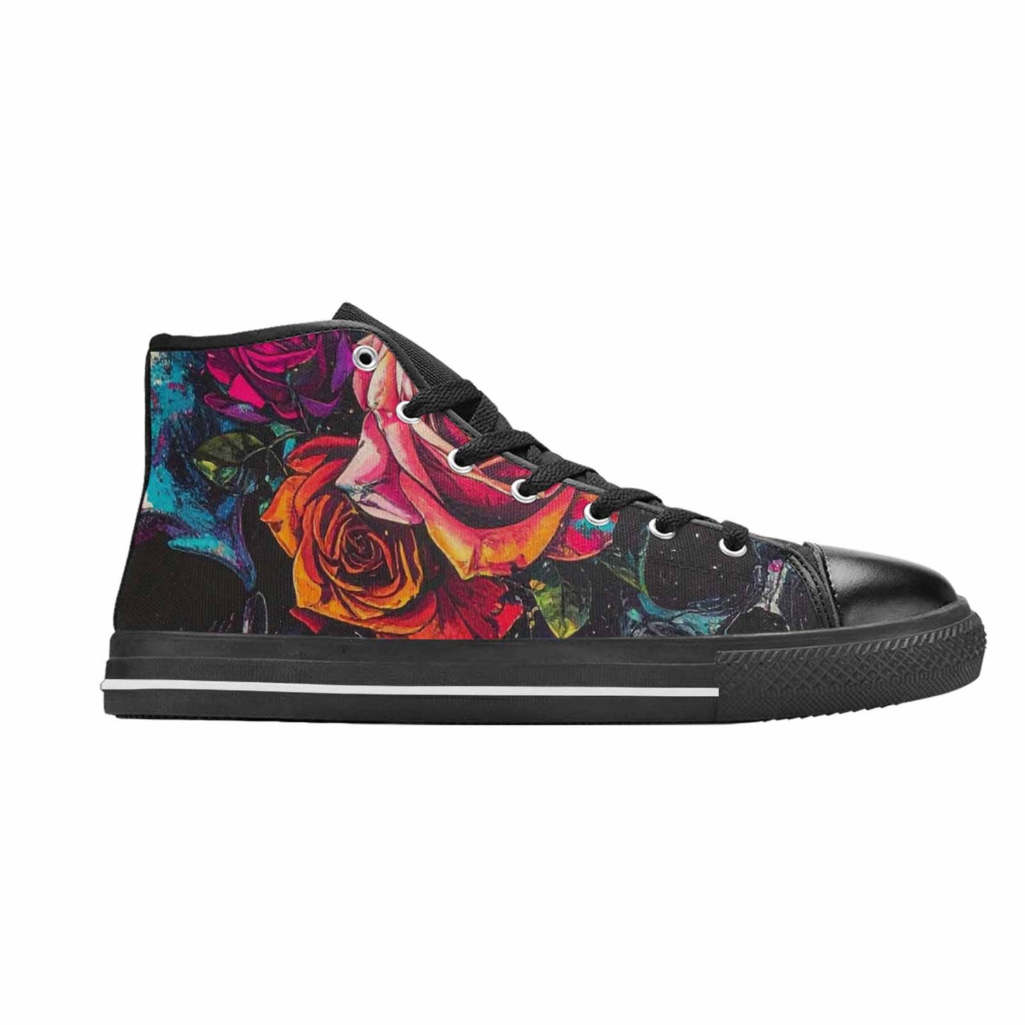 WOMEN'S Skulls Roses Acid Wash High Top Canvas Dreamcore Shoes