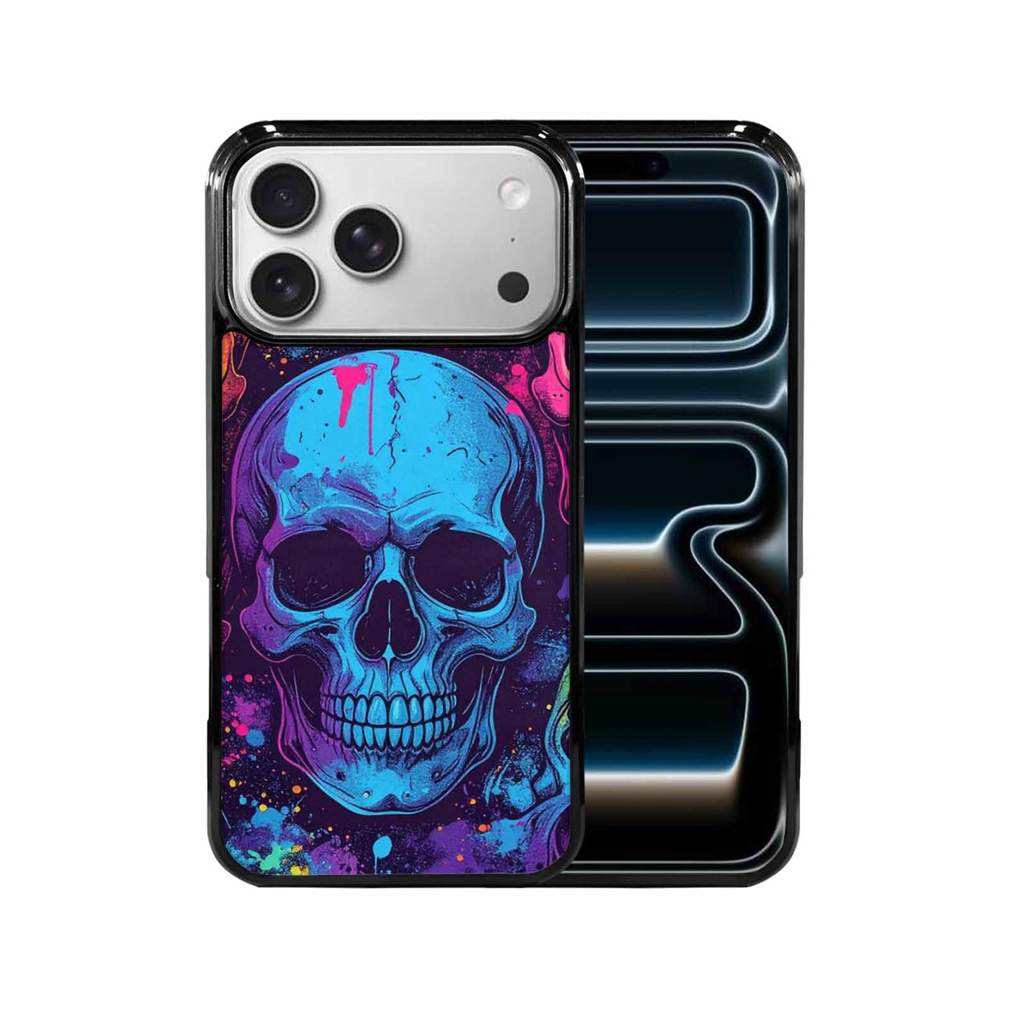 iPhone 17 Pro Max Case — Skulls Splatter Comic Gothic Skulls, Custom Phone Case