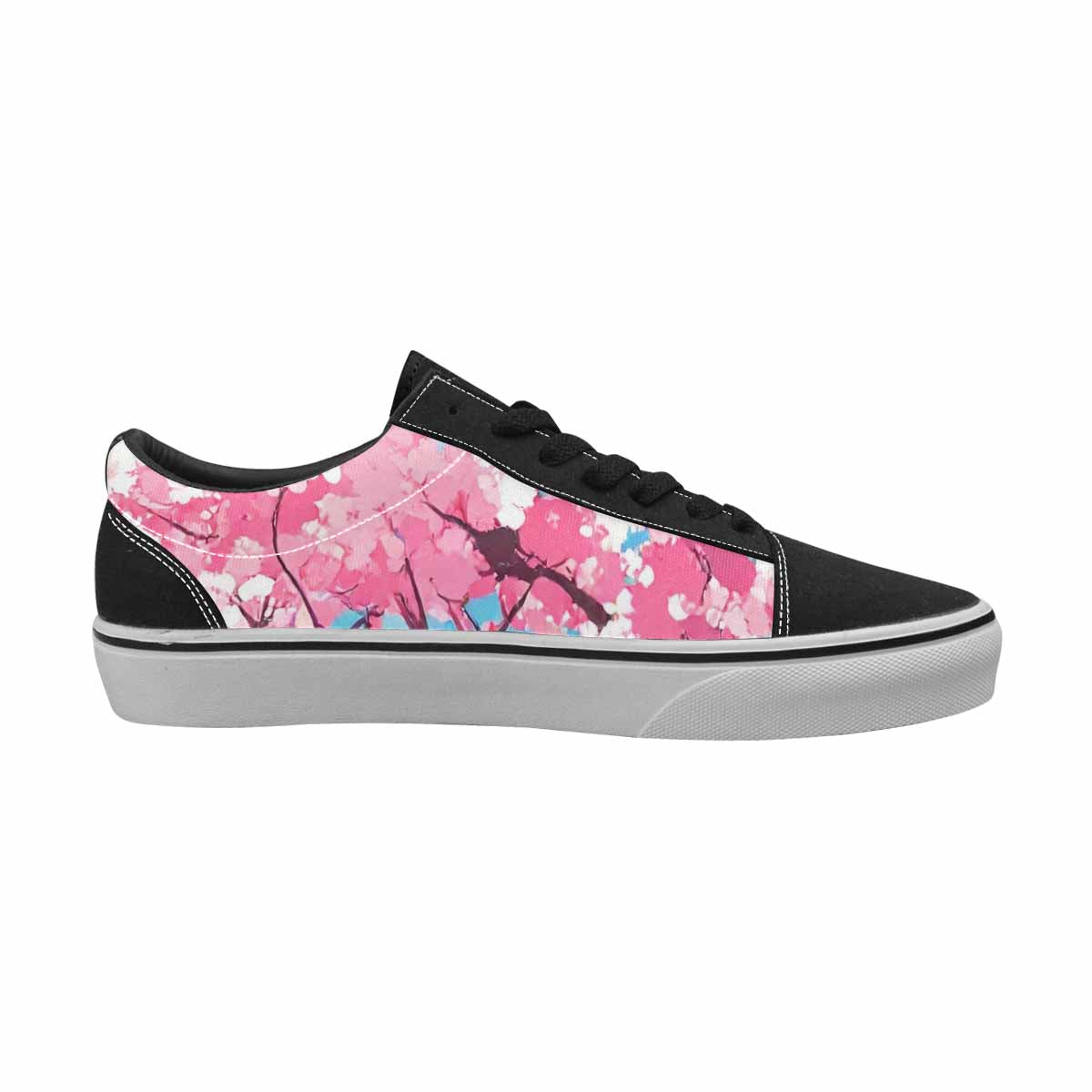 WOMEN'S Cherry Blossom Branch Cherry Lace-Up Canvas Dark Academia Custom Sneakers
