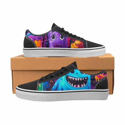 WOMEN'S Ice Cream Monsters  Lace-Up Canvas Dark Academia Custom Sneakers