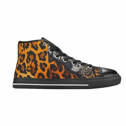 WOMEN'S Animal Print High Top Canvas Neon Fantasy Shoes