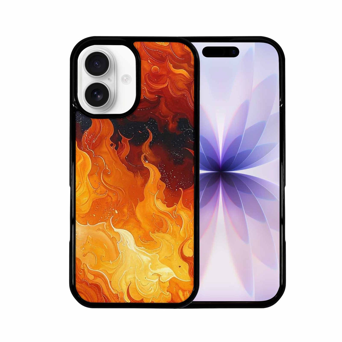 iPhone 17 Case — Glossy Storm Flame Original Art, Custom Printed Phone Case