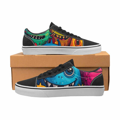 WOMEN'S Monsters (general) Cartoon Monst Lace-Up Canvas Surreal Custom Shoes