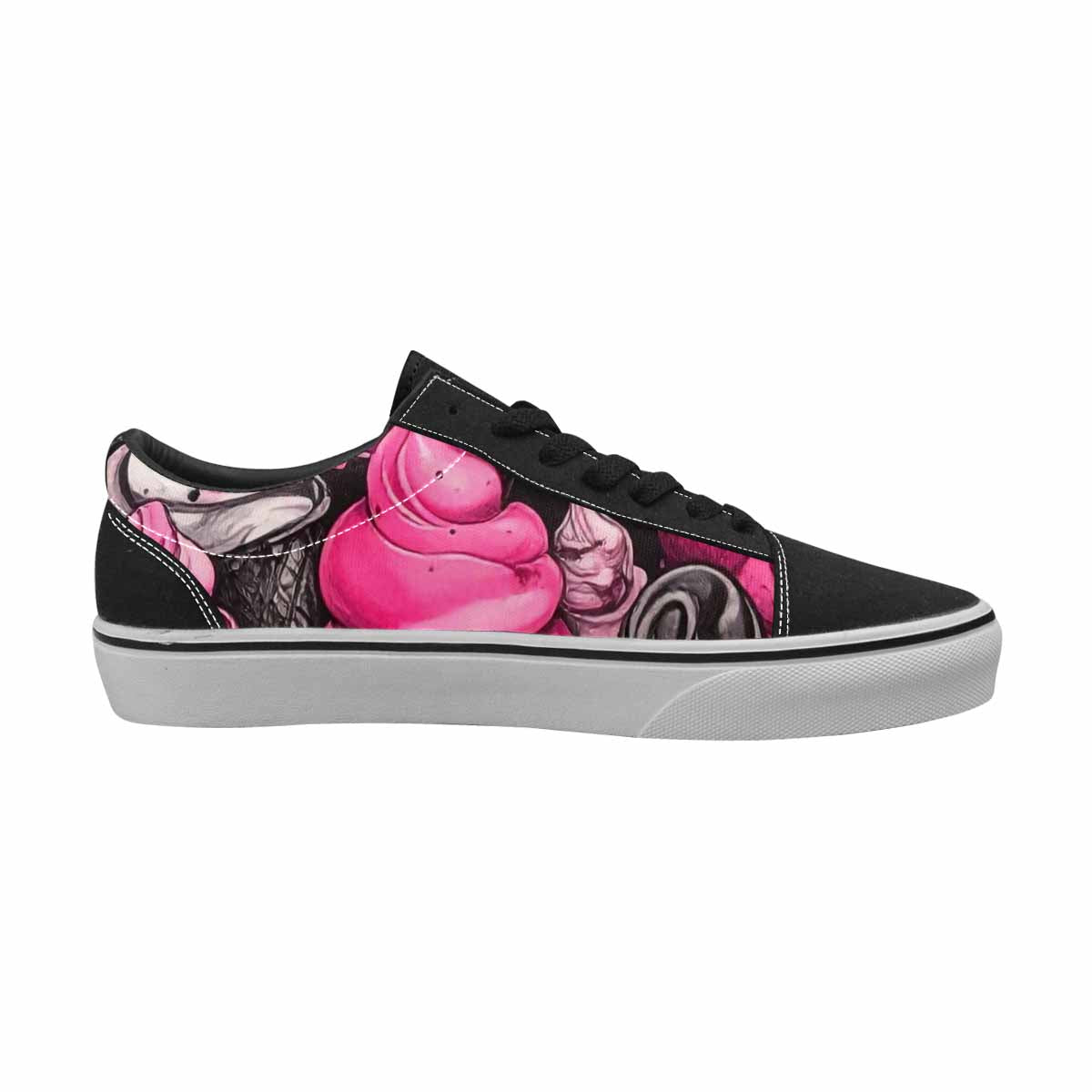 WOMEN'S Ice Cream Motif Lace-Up Canvas Dark Academia Custom Sneakers