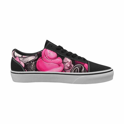 WOMEN'S Ice Cream Black & Pink Ink Canvas Custom Fashion Vibrant Chaos Custom Shoes