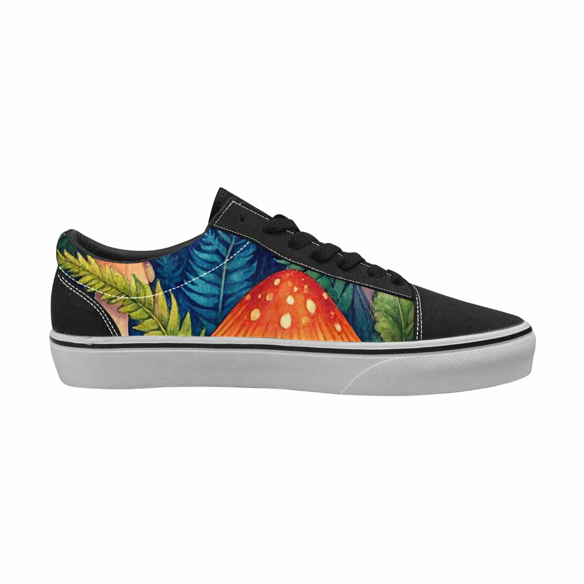 WOMEN'S Mushrooms  Botanical Mushrooms Lace-Up Canvas Neon Fantasy Shoes