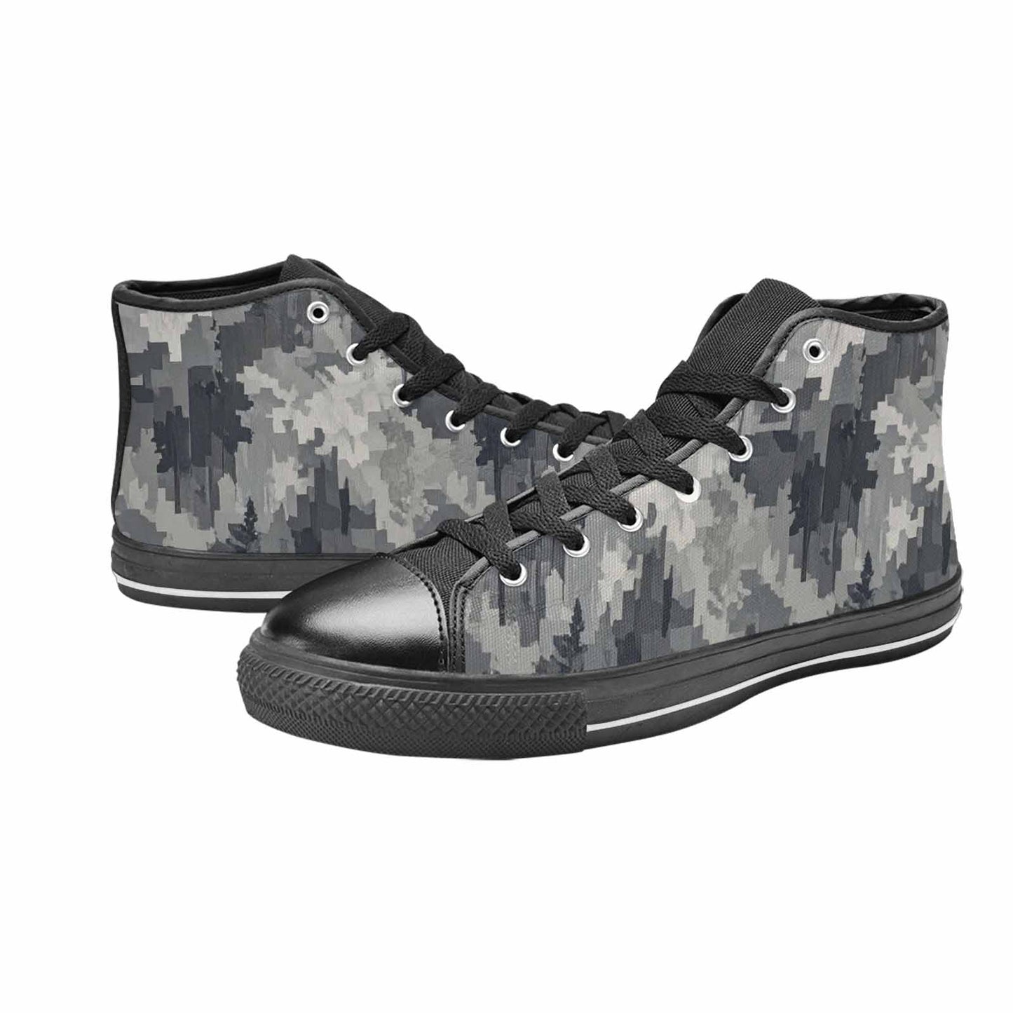 MEN'S Military Camouflage Blotch High Top Canvas Wallpaper Art Sneakers