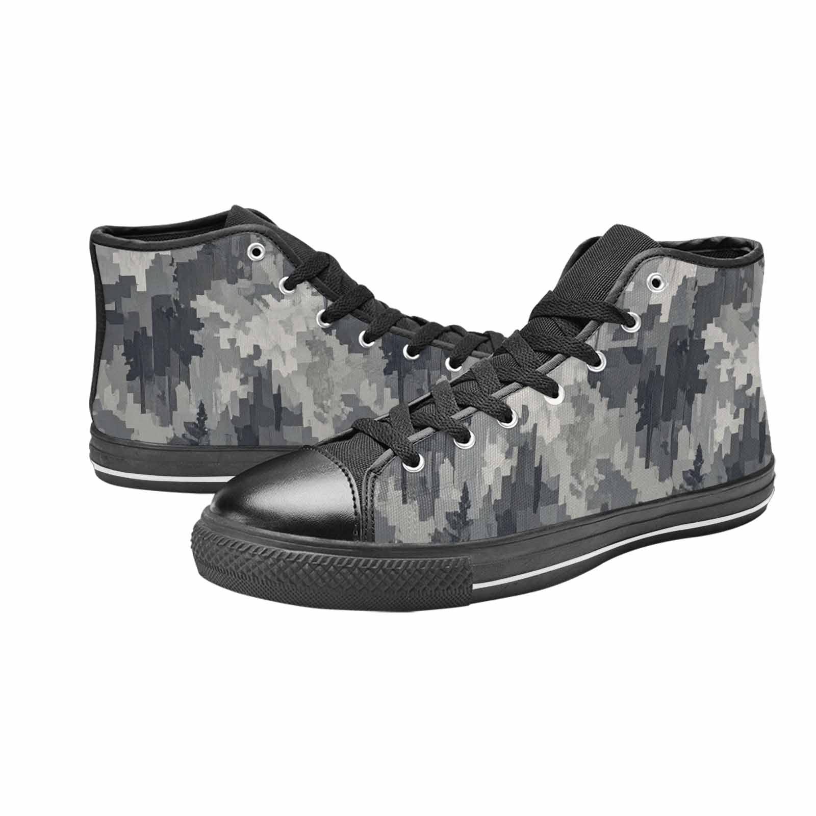 MEN'S Military Camouflage Blotch High Top Canvas Wallpaper Art Sneakers