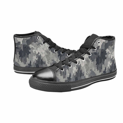 MEN'S Military Camouflage Blotch High Top Canvas Wallpaper Art Sneakers