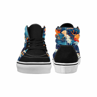 WOMEN'S Ocean Wave High Top Canvas Aesthetic Sneakers