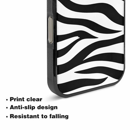 iPhone 16 Pro Case — Zebra Print Black White, Custom Printed Phone Case