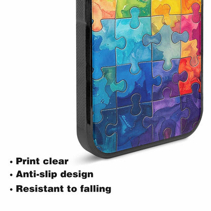 iPhone 15 Case — Autism Puzzle Pieces Puzzle Piece Pattern, Custom Print Case Cover
