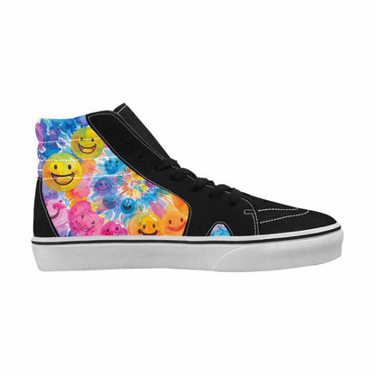 MEN'S Smiley Facessmiley Faces  High Top Canvas Neon Fantasy Shoes