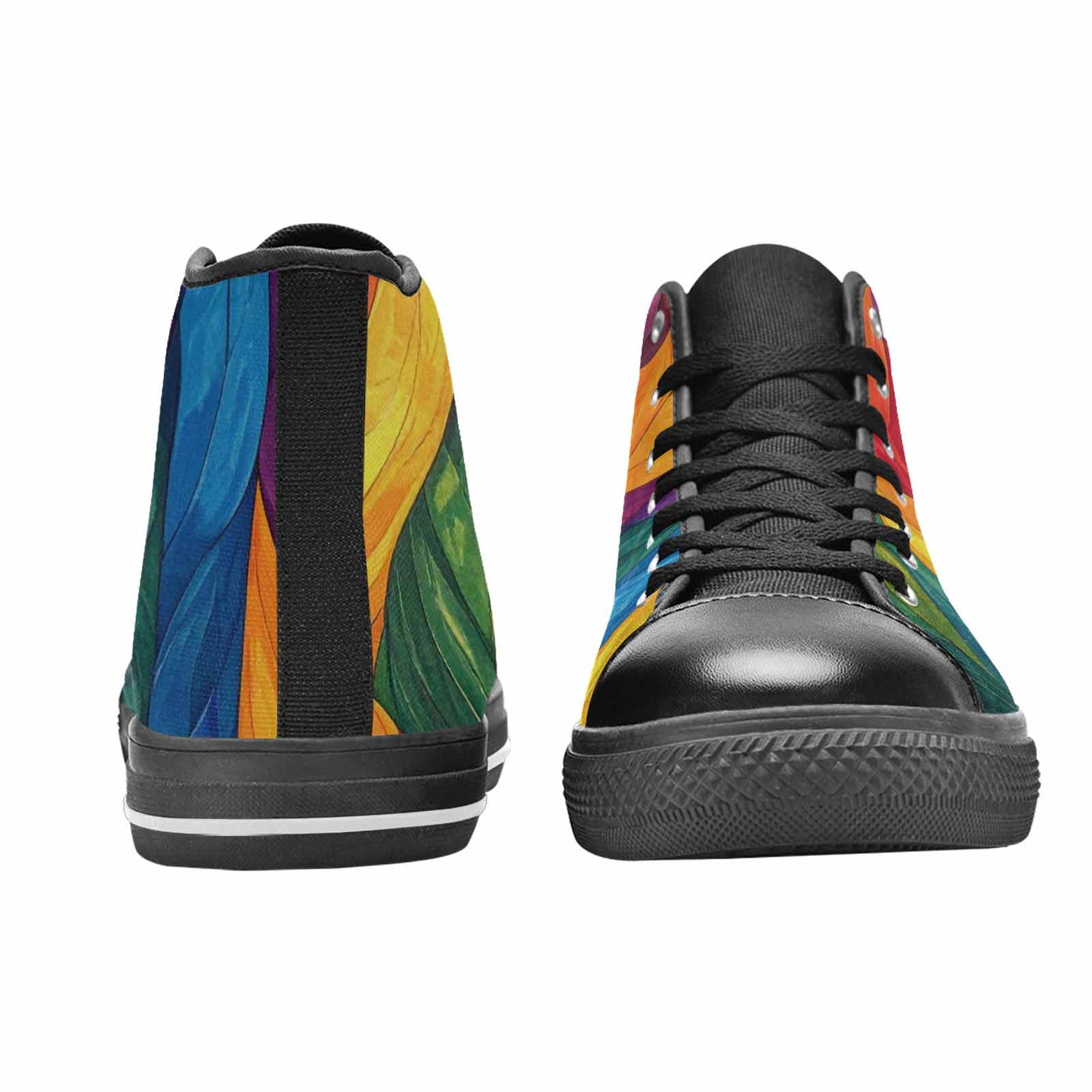 MEN'S Rainbow Pride Flag High Top Canvas Vivid Custom Sneakers