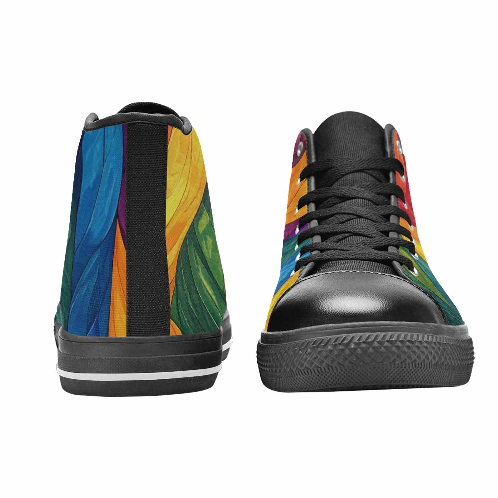 MEN'S Rainbow Pride Flag High Top Canvas Vivid Custom Sneakers