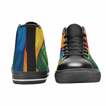 MEN'S Rainbow Pride Flag High Top Canvas Vivid Custom Sneakers