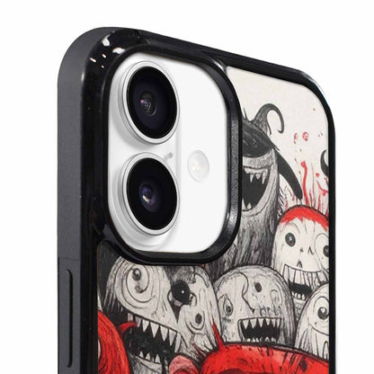 iPhone 17 Case — Black &amp; Red Ink Cartoon Cute, Original Design Phone Case