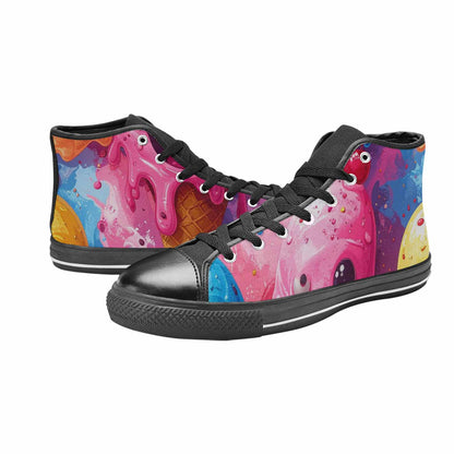 WOMEN'S Melting Icecream Monster Cherry High Top Canvas Aesthetic Shoes