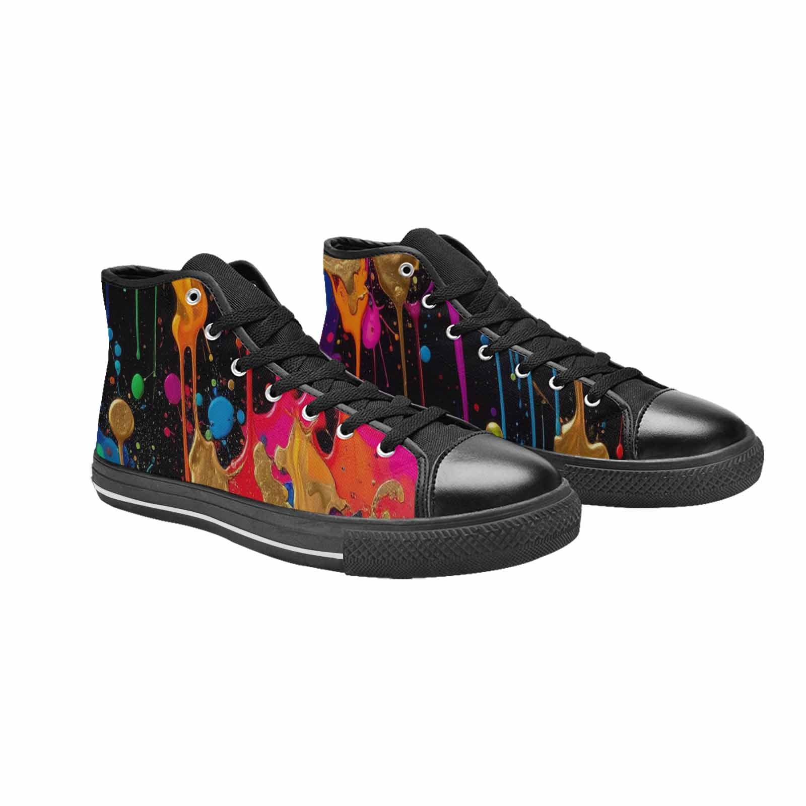 WOMEN'S Paint Splatter High Top Canvas Y2K Custom Sneakers
