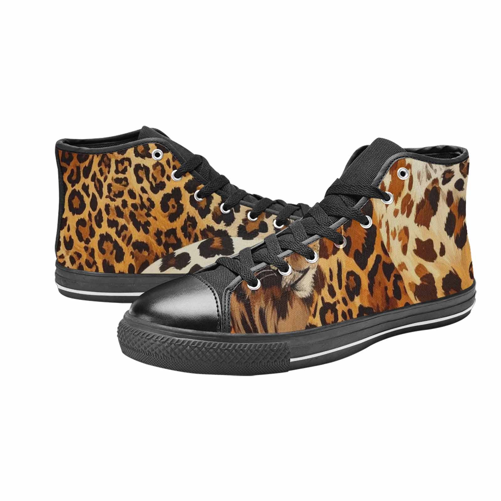 WOMEN'S Animal Print High Top Canvas Neon Fantasy Custom Sneakers