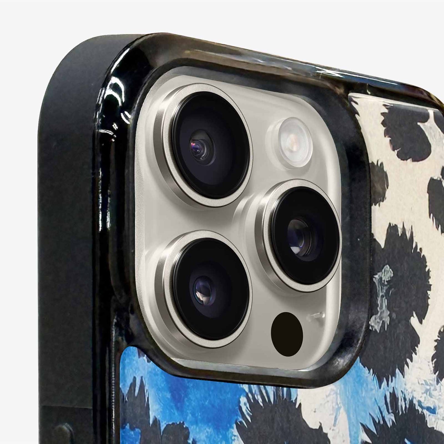 iPhone 16 Pro Case — Animal Print Black Blue Ink Animal, Personalized Phone Case