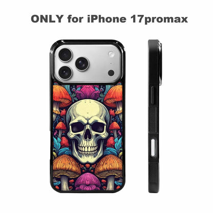 iPhone 17 Pro Max Case — Mushroom Skull Art Seamless Gothic Skulls, Customized Protective Case