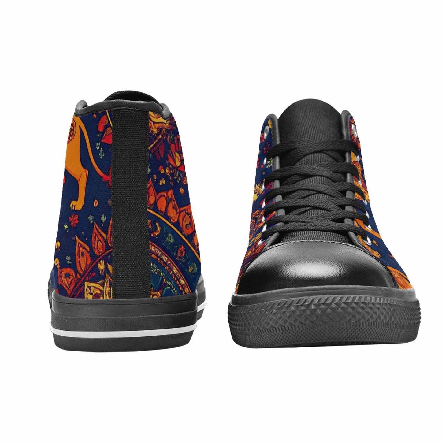 MEN'S Mandala Lions High Top Canvas Vivid Custom Shoes