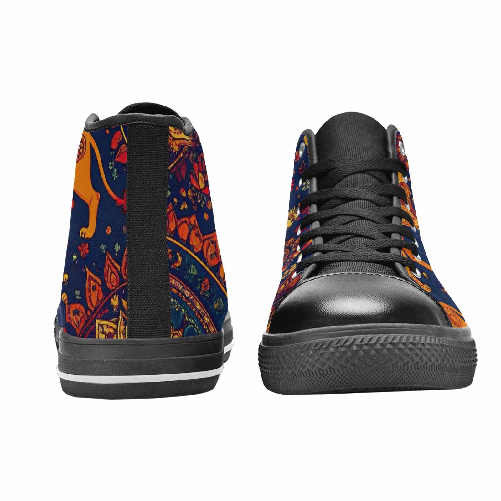 MEN'S Mandala Lions High Top Canvas Vivid Custom Shoes