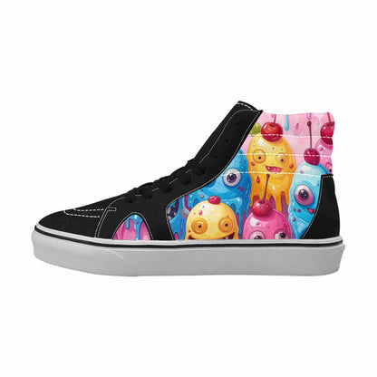 MEN'S Melting Icecream Monster Cherry High Top Canvas Cottagecore Sneakers