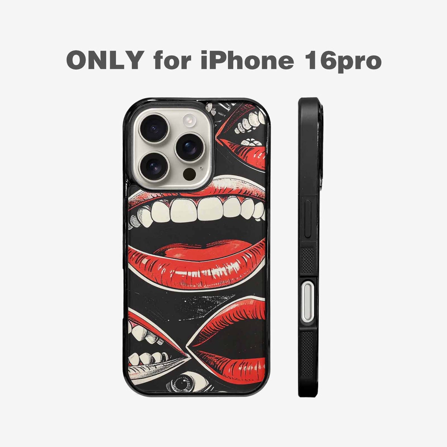 iPhone 16 Pro Case — Googly Cartoon Mouths, Custom Made Phone Cover