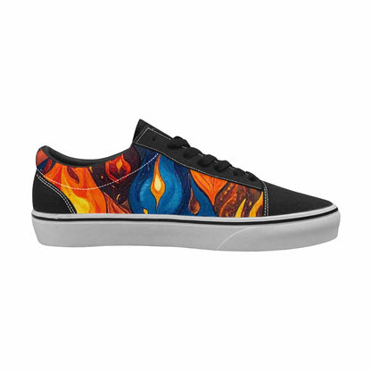 MEN'S Fire Flame Canvas Lace-Up Surreal Custom Sneakers